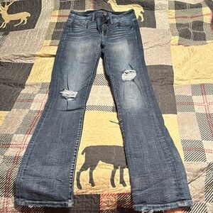 Buckle black straight leg jeans